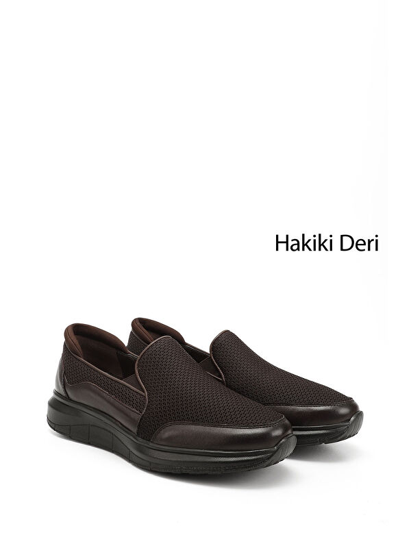 Erkek ORTA KAHVERENGİ Hakiki Deri Comfort Ayakkabı - Görsel 3