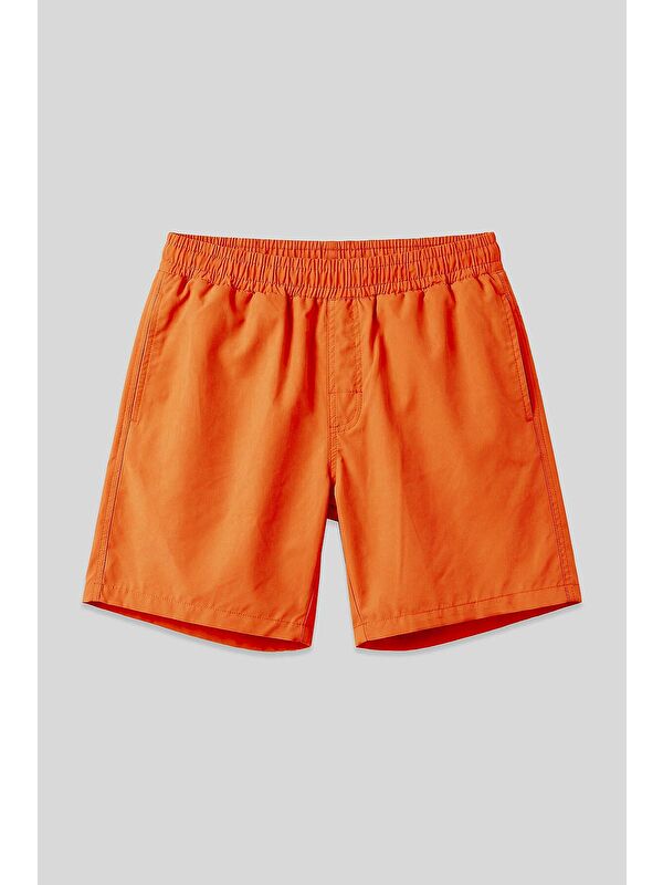 Tommylife Neon Oranj Hızlı Kuruyan Standart Fit Erkek Deniz Şortu - 81237