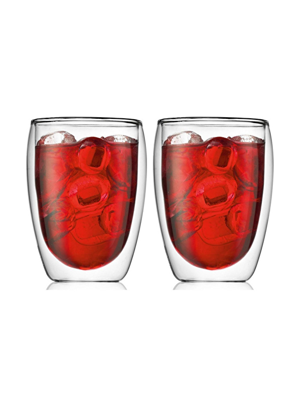 Kitchen Design Lab Çift Cidarlı Borosilikat Cam Şeffaf Cam Bardak 350 ml - 2 Adet 2772