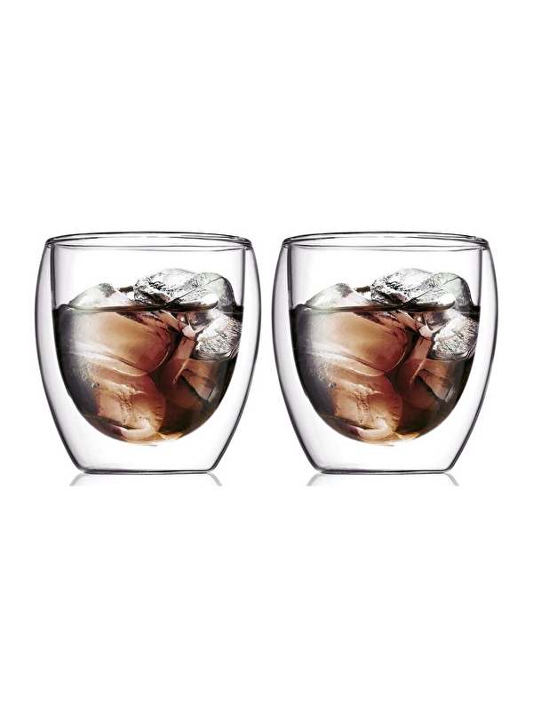 Kitchen Design Lab Çift Cidarlı Borosilikat 250 ml Şeffaf Cam Bardak 2 Adet 2771