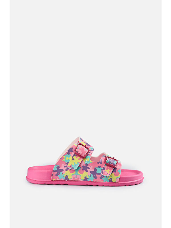 Gibli II Baskılı Kız Çocuk Fuşya Terlik - Görsel 2