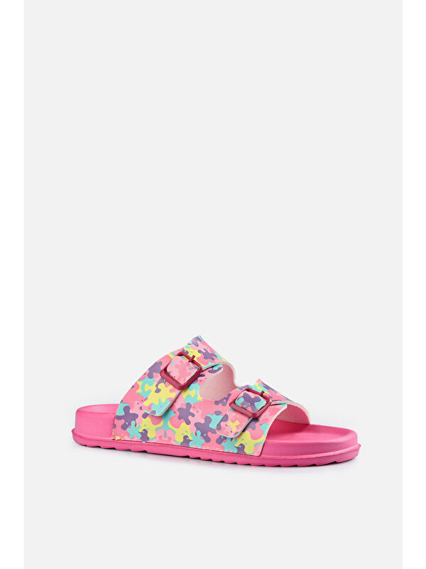 Gibli II Baskılı Kız Çocuk Fuşya Terlik - Görsel 3