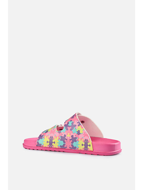 Gibli II Baskılı Kız Çocuk Fuşya Terlik - Görsel 4