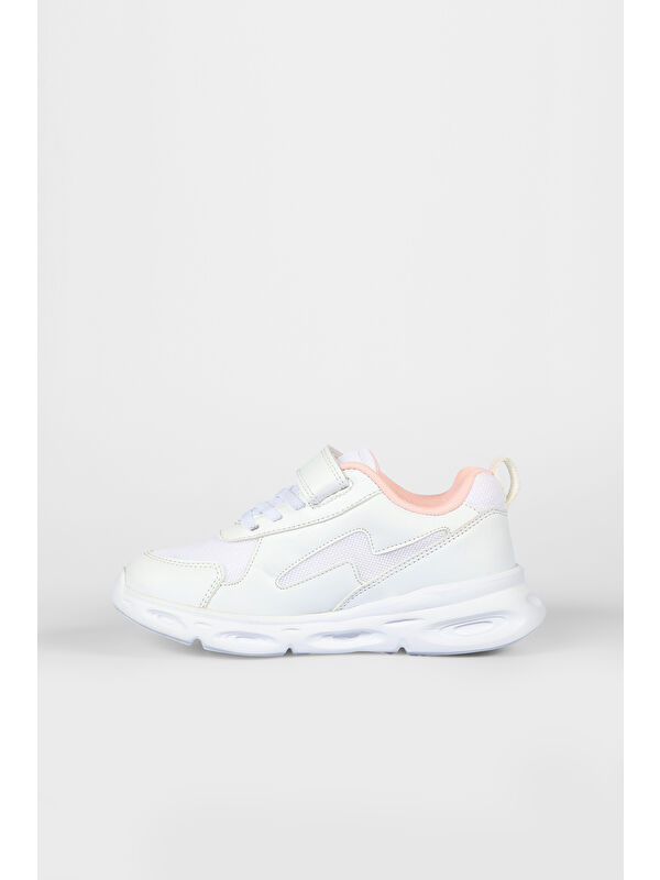 Fash Işıklı Kız Okul Öncesi Beyaz/Pudra Spor Ayakkabı - Görsel 4