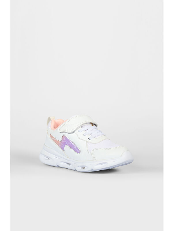 Fash Işıklı Kız Okul Öncesi Beyaz/Pudra Spor Ayakkabı - Görsel 5