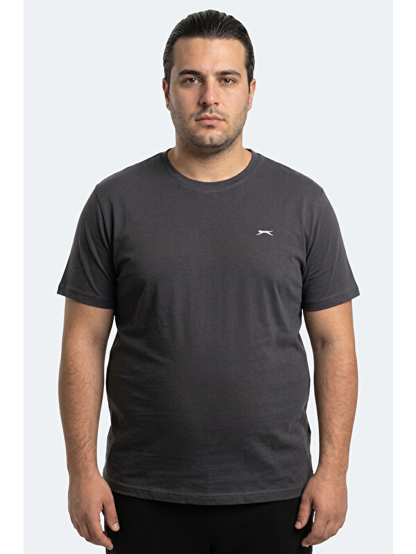 SLAZENGER ROSALVA JMB Erkek Büyük Beden Koyu Gri Tişört