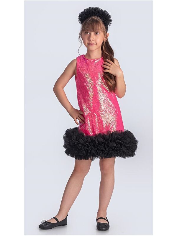 Mnk Baby & Kids Pul Payet İfestos Taçlı Tütü Çocuk Özel Abiye M00743
