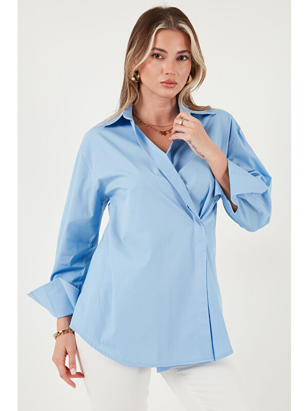 Lela Regular Fit Klasik Yaka Bağlamalı Uzun Kollu Gömlek 6834987