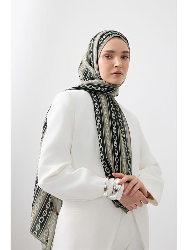 QEF Pamuk Twill Şal Chain Taş