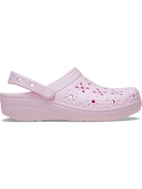 Crocs Classic Floral Cut Out Clog Kadın Beyaz Sabo Terlik 210927