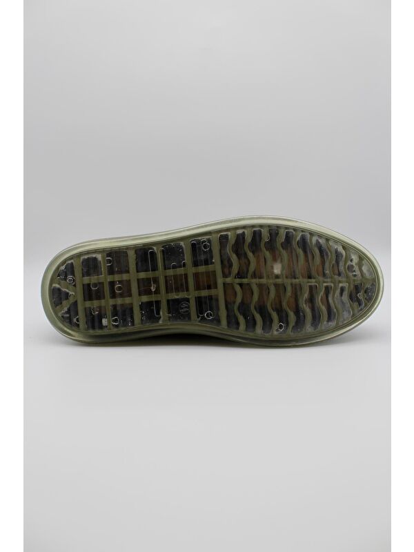 Koyu Haki Hakiki Deri Termo Taban Bağcıklı Casual Ayakkabı 1033235117 - Görsel 5