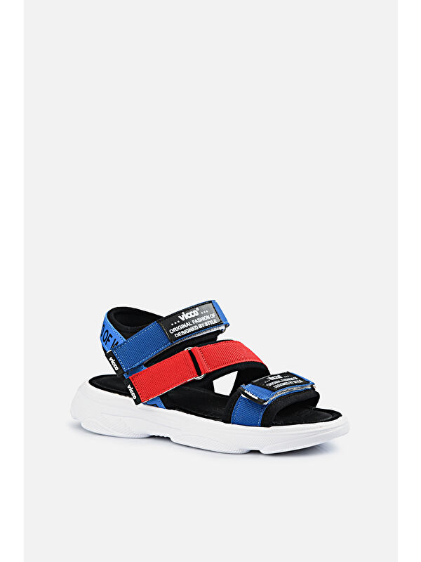 Chester Armalı Erkek Çocuk Saks Mavi Sandalet - Görsel 3