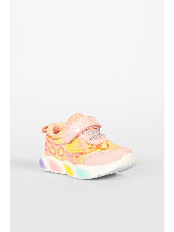 Lemna Işıklı Kız Bebek Pudra Spor Ayakkabı - Görsel 3