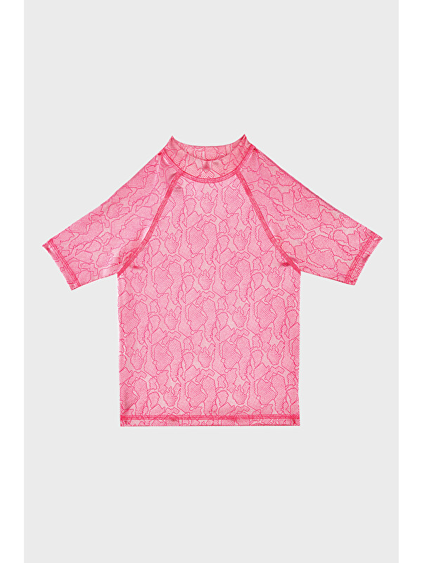 Slipstop Serpina Fuchsia Junior Desenli Uv Korumalı Kısa Kollu Mayo T Shirt ST2614000003