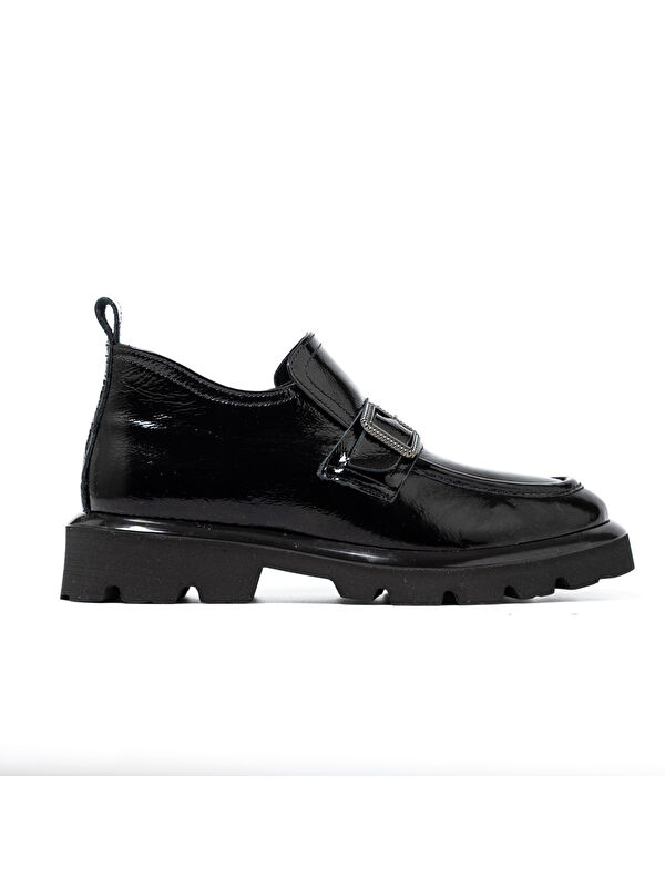 John May Kadın Siyah Loafer RC-25K-195-M8400 Siyah Rugan