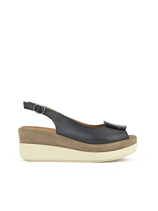 Kadın Hakiki Deri Topuklu Sandalet 151992Z21010S Siyah - Görsel 2