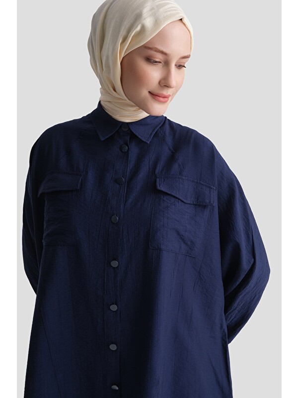 ARMİNE Rayon Karışımlı Tunik Lacivert