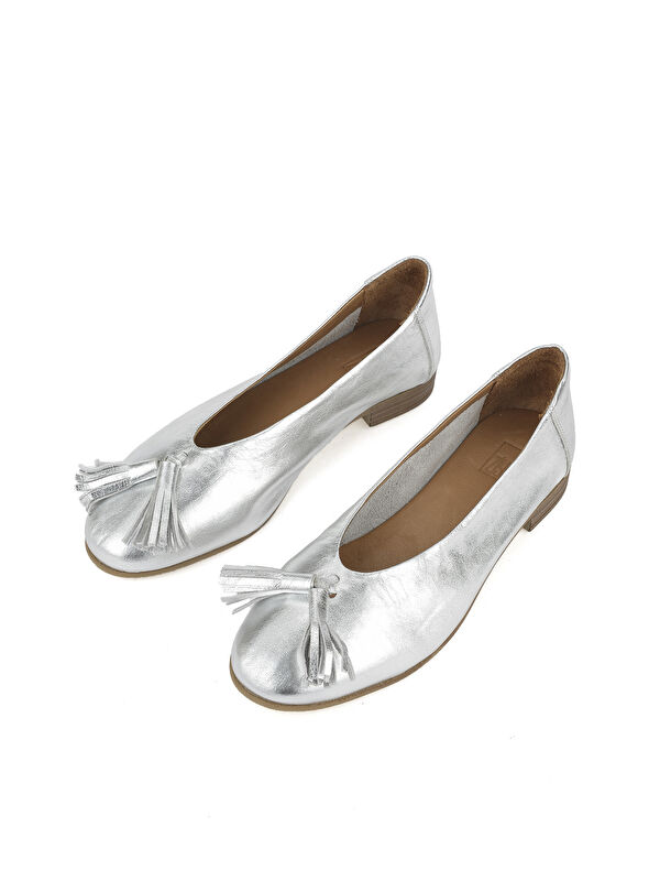 Ziya Ayakkabi Gri Ziya Ayakkabi Hakiki Deri Kadın Babet 1511033Z2145