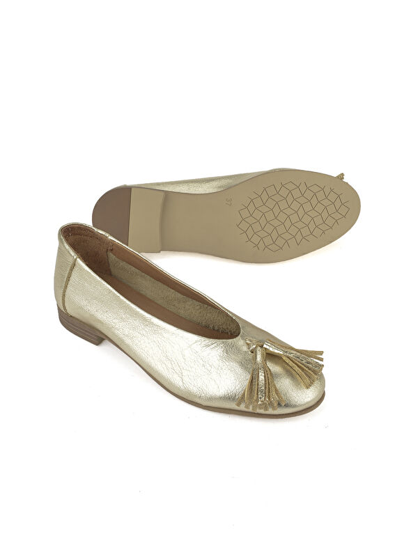 Ziya Ayakkabi Gri Ziya Ayakkabi Hakiki Deri Kadın Babet 1511033Z2145