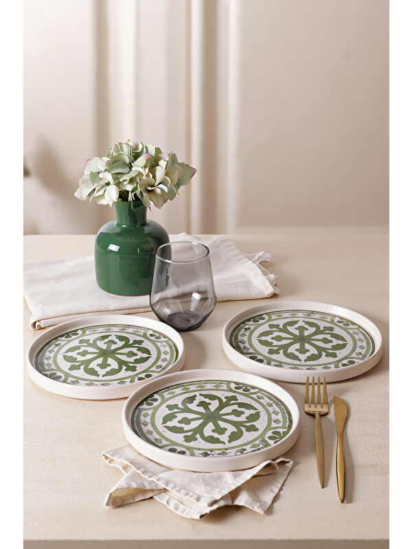 Keramika Timeless Green Stackable Pasta Tabağı 21 Cm 4 Adet