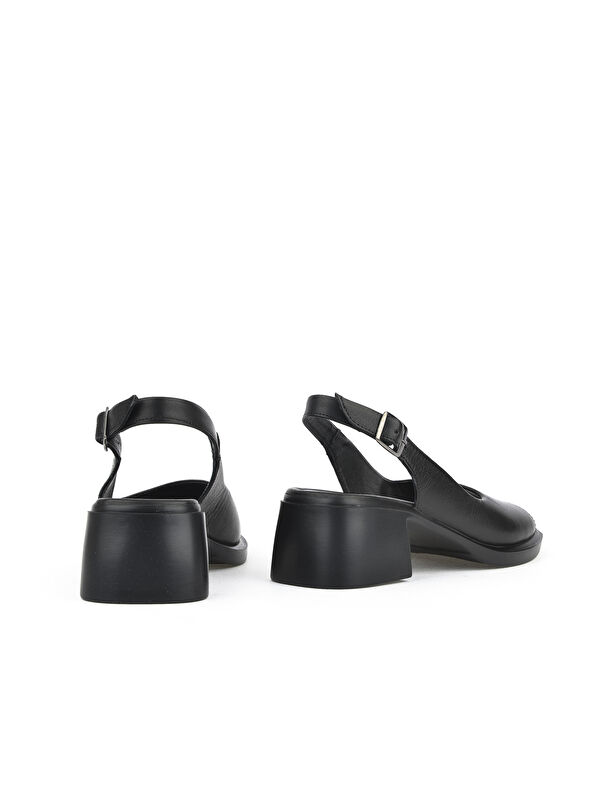 Kadın Hakiki Deri Topuklu Sandalet 151992Z8004 Siyah - Görsel 4