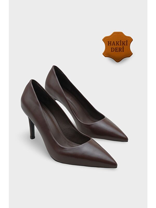 Capone Outfitters Siyah Capone Outfitters Rhonda Orta Topuklu Günlük Astar Hakiki Deri Stiletto