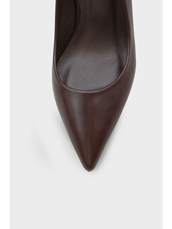 Capone Outfitters Siyah Capone Outfitters Rhonda Orta Topuklu Günlük Astar Hakiki Deri Stiletto