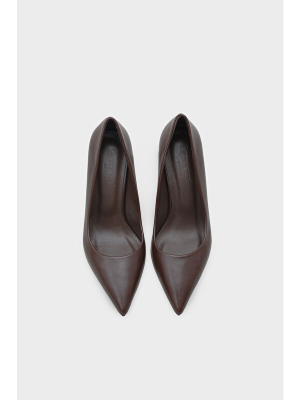 Capone Outfitters Siyah Capone Outfitters Rhonda Orta Topuklu Günlük Astar Hakiki Deri Stiletto