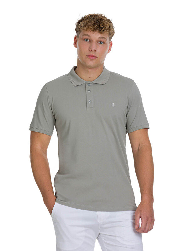 Hatemoğlu Haki Regular Fit 100% Pamuklu Polo Yaka Tişört