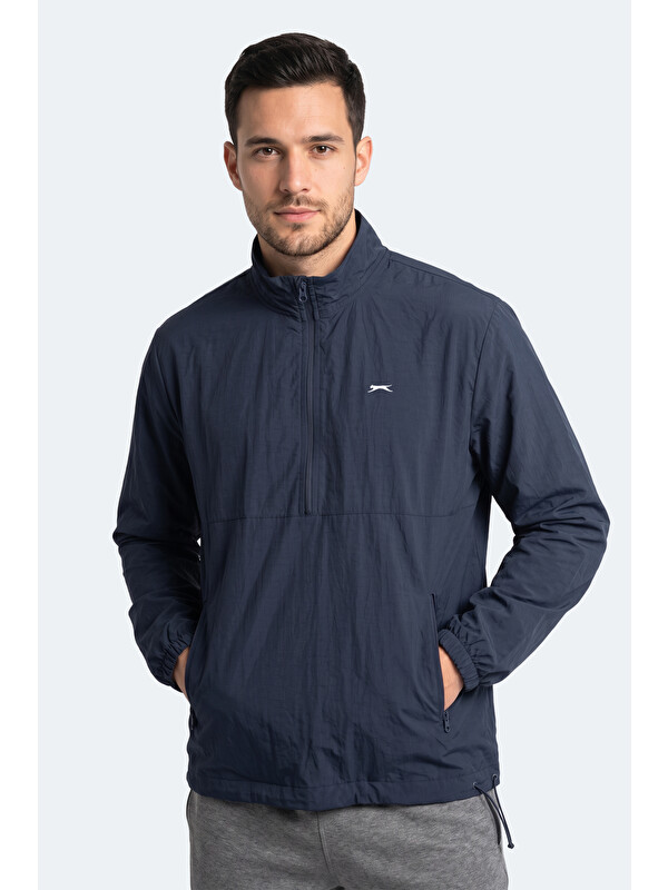 SLAZENGER RECKON Erkek Dik Yaka Fermuarlı Lacivert Yağmurluk