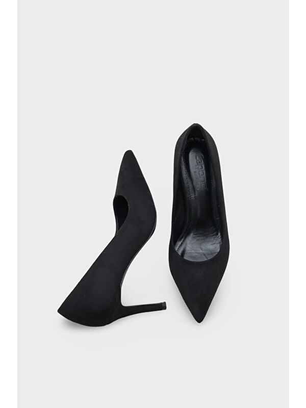 Capone Outfitters Siyah Capone Outfitters Rhonda Orta Topuklu Günlük Astar Hakiki Deri Stiletto