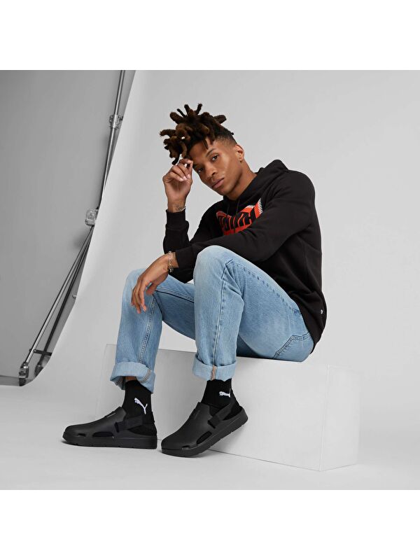 SHIBUI Mule Erkek Siyah Melanj Sandalet - Görsel 3