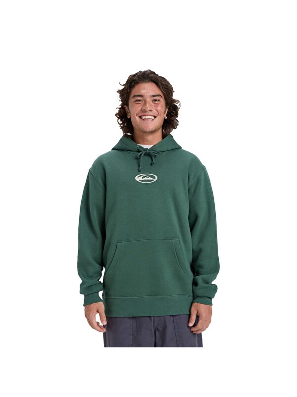 Quiksilver Salt Water Graphic Hoodie Erkek Yeşil Kapüşonlu Sweatshirt