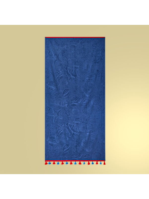Evidea Soft Seashell Plaj Havlusu - Lacivert - 70x140 cm