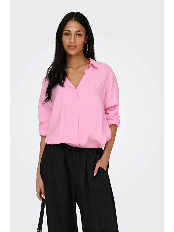 Only Onlzazima Modal Oversize Fit Uzun Kollu Kadın Gömlek 15272523