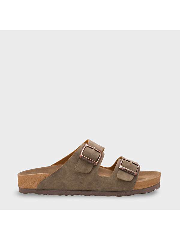 Capone Outfitters Çift Bantlı Tokalı Erkek Terlik