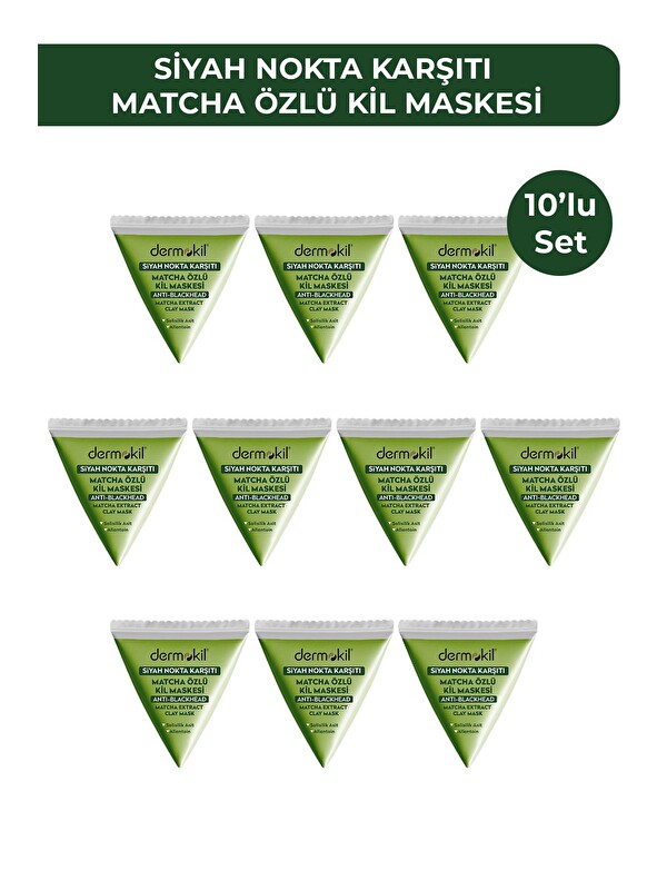 Dermokil Siyah Nokta Karşıtı Matcha Özlü Kil Maskesi 9 ml x 10 Adet