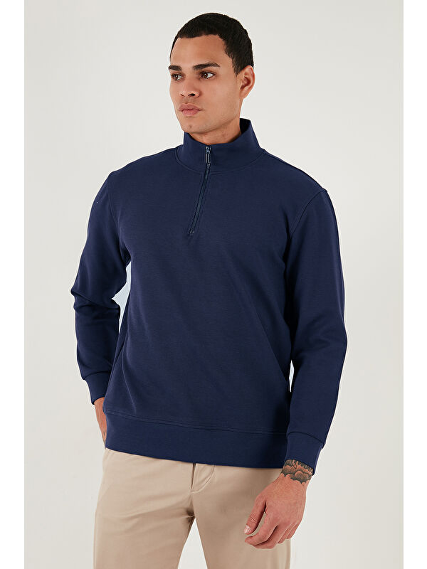 Buratti Pamuklu Regular Fit Yarım Fermuarlı Dik Yaka Sweat 5905470