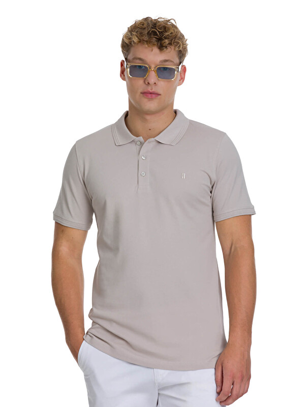 Hatemoğlu Ekru Regular Fit 100% Pamuklu Polo Yaka Tişört