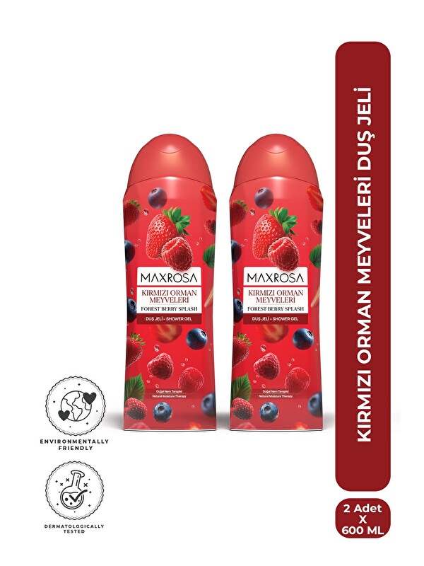 Maxrosa Kırmızı Orman Meyveleri Duş Jeli 600 ml x 2 Adet