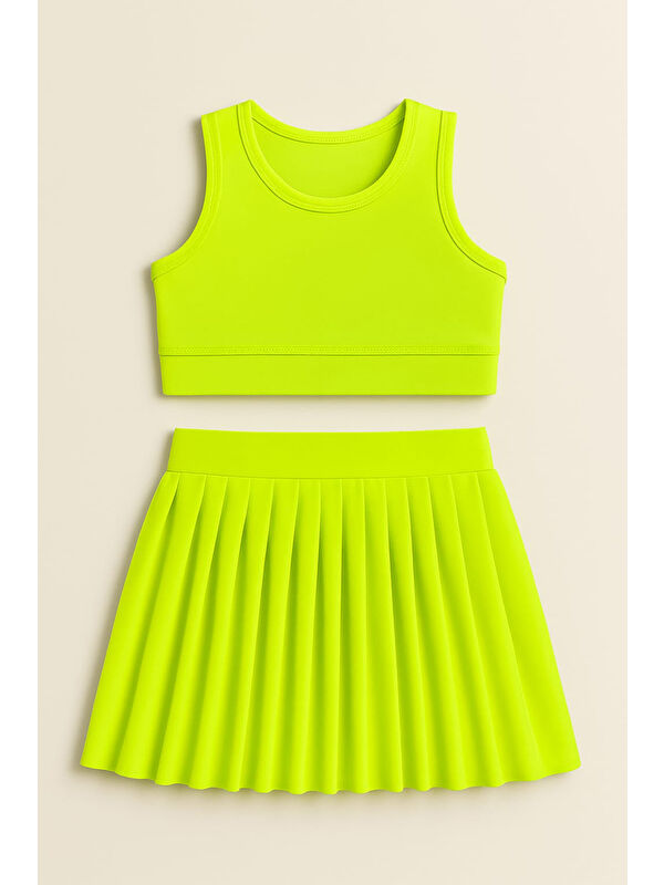 My Kids Wear Kız Cocuk Sort Eteklı Mayo Takımı 4 -14 Yas 11896