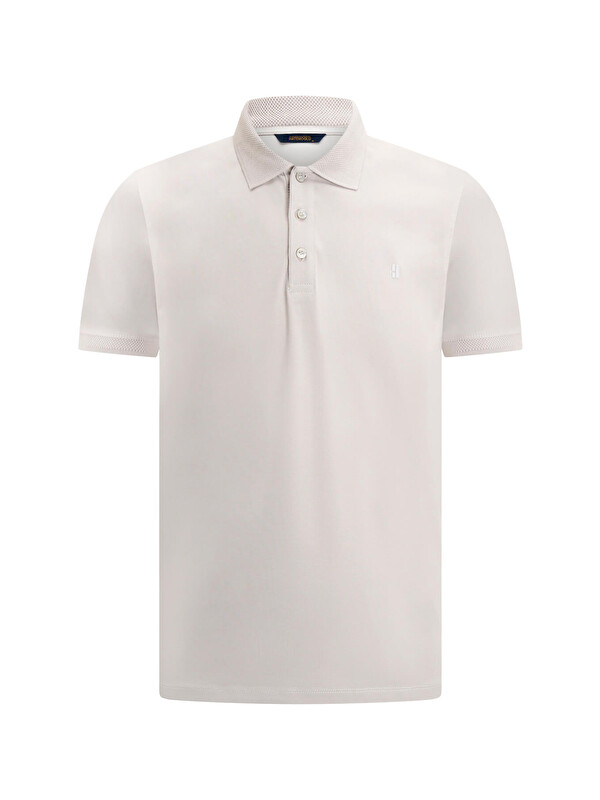Hatemoğlu Ekru Regular Fit Polo Yaka Pamuklu Tişört