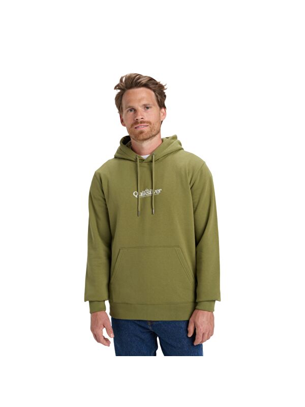 Quiksilver Screen Fleece Fineline Hoodie Erkek Yeşil Kapüşonlu Sweatshirt