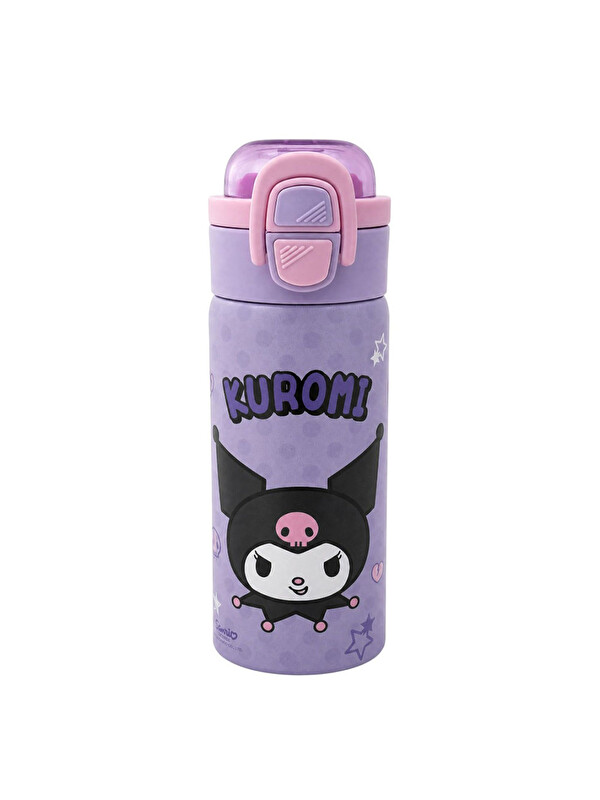 Kuromi Çift Fonksiyon Kapaklı Çelik Matara 600Ml 3830