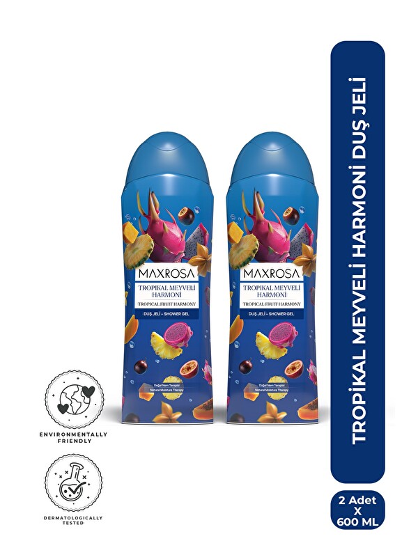 Maxrosa Tropikal Meyveler Duş Jeli 600 ml x 2 Adet