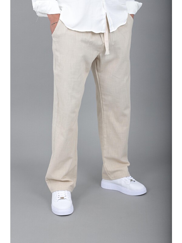 Stilkombin Yıkamalı Keten Baggy Pantolon SPR 2313_0445