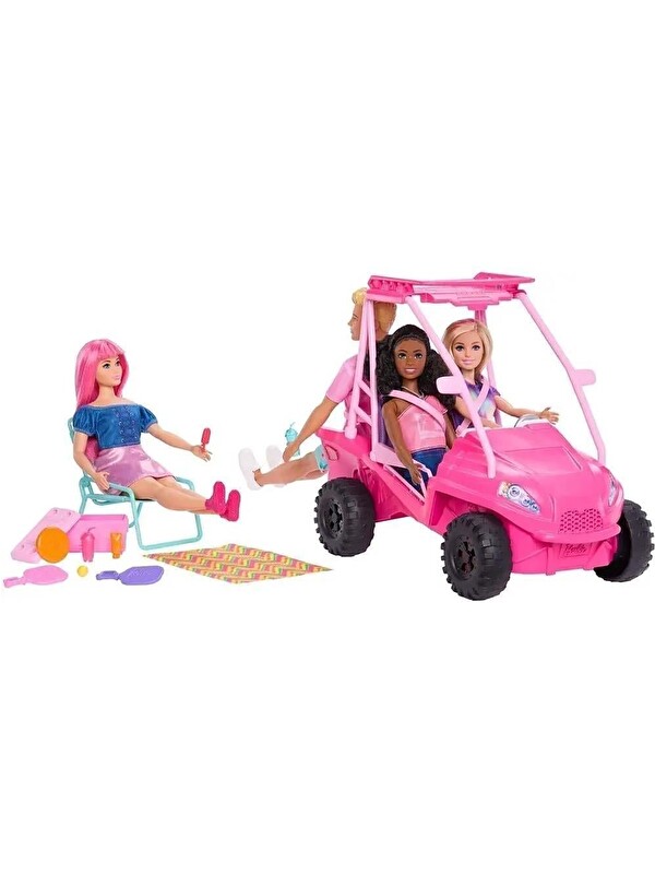 BARBIE Barbie Plaj Arabası Bebek Araç Ve Aksesuarları - Standart