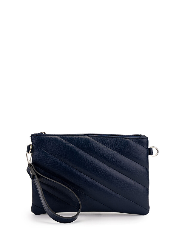 Minebag Kapitone Dikişli Clutch Kadın Çapraz Çanta Monaco Lacivert