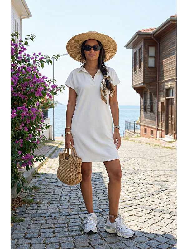 Lela Regular Fit Polo Yaka Mini Kadın Elbise 5866153