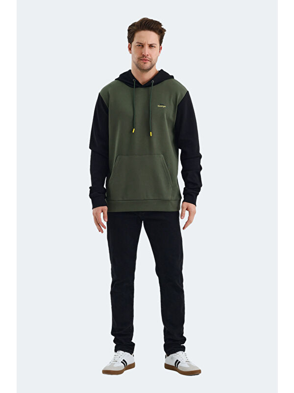 SLAZENGER VIOLA  Erkek Kapüşonlu Sweatshirt Hoodie Haki / Siyah